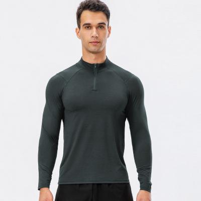 China Men's Wicking Performance Active Sport T-Shirt 1/4 Zip Crewneck Breathable Dry Moisture Fitness for sale