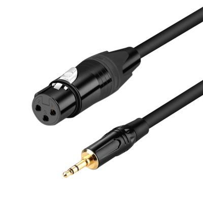 China Microphone Doonjiey 3.5 Microphone Cable 3.5mm Male To XLR Audio 3pin Female Cable Single Card Farm Cable for sale