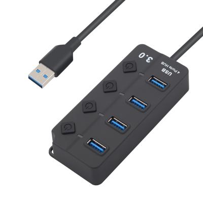 China USB 3.0 Ports Expand 4 in 1 4 USB 3.0 Hub Splitter Left On/Off Switch With EU USA USB 3.0 Multi Phone Charger Adapter Hubs For Laptop Computer for sale