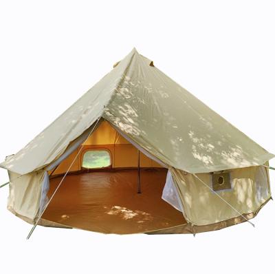 China Extended Circle Type 5m Bell Tent Cotton Canvas Tent 8 Person Mongolian Yurt Circle Tent for sale