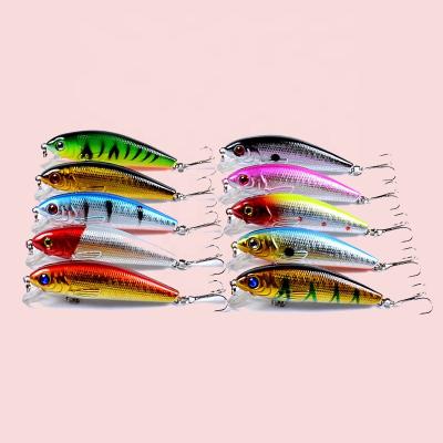 China Soft 10 Colors 6# Hard Artificial Hook Swim Baits With 3D Realisric Eyes Fishing Tackle Minnow Fishing Lure for sale