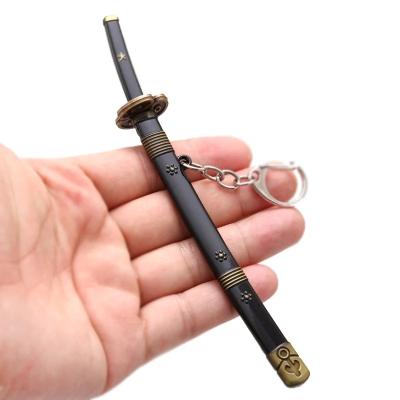 China Metal Pendant Anime Zoro Sword Weapon Key Chain Keychains Keychains Fashion Cosplay Simulated Newcomer Accessory for sale