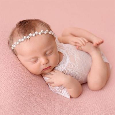 China Viable Baby Romper Deep V Backless Newborn Photo Photography Props Lace Up Toddler Hollow Bow-knot Design Fotografia Props for sale