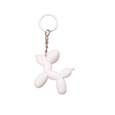 China 3D Cartoon Cute Balloon Rubber Dog Key Chain For Car Soft Rubber Bag Kawaii Key Chain Men Women PVC Keychain Gift Pendant Accessories for sale