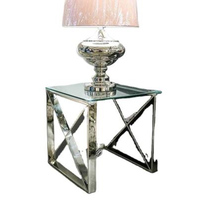 China Modern Luxury Stainless Steel Side Table for sale