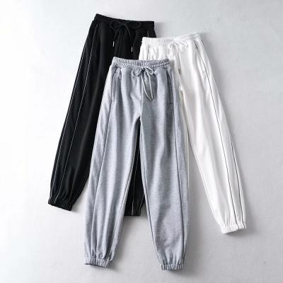 China 2021 Spring Elastic-Waist Anti-Wrinkle Loose Joggers Pants Printed Women Sweatpants With Reflective Marking for sale