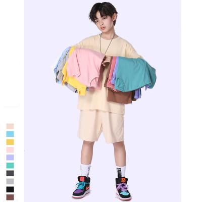 China Casual Top Sale Big Girls Boys Summer Simple Kids T-shirt Sets And Shorts Suit Clothing Sets Baby Clothes 10yrs 12yrs For Girl Summer for sale