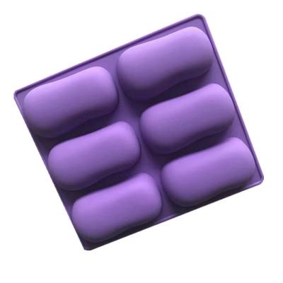 China 6 Cavity Viable Silicone Soap Molds Easy To Handle Soap Shape Silicone Soap Making Molds for sale