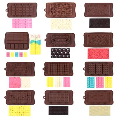 China New Designs Viable 3D Jelly Candy Mold DIY Non-Stick Silicone Cake Molds Chocolate Block Bar Mold for sale