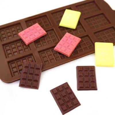 China Sustainable DIY Silicone 12 Cavity Waffle Chocolate Mold Bake Ware Silicone Waffle Mold Pudding Chocolate Baking Mold for sale