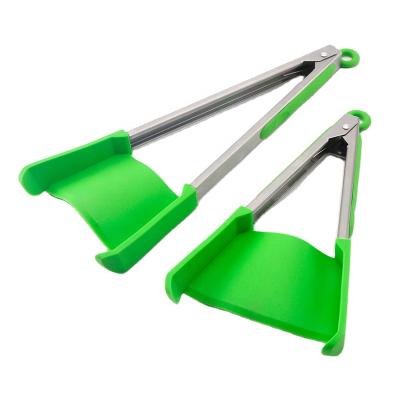 China 2 Viable In 1 Food Grade Kitchen Spatula Tongs Silicone Food Clever Tongs for sale