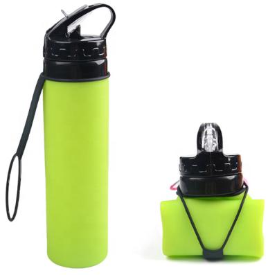 China Wholesale BPA Free Viable Collapsible Silicone Water Bottle Eco Friendly Sports Collapsible Silicone Sports Water Bottle for sale