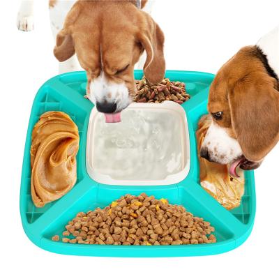 China Sustainable Large Capacity Pet Dog Food Drinking Water Dish Universal Owner Tray Set Slow Feeder Dog Food Feeding Dish for sale