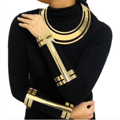 China Long metal punk exaggerated bracelet punk rock shape new nightclub choker necklace personality accessory wholesale for sale