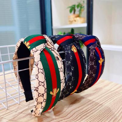 China 2022 LOGO Brands Hair Band Retro Non-slip Luxury Hairpin Wide G Edge Headband Designer Hair Bands for sale