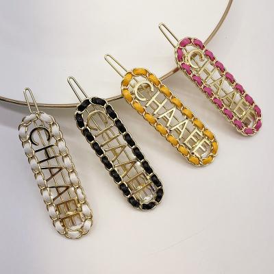 China New Arrival Decoration Girls Channel Hair Clips Accessories Cc Letter Hair Clip Double C Luxury Designers Metal Hair Pin for sale