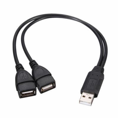 China Mutil Function USB 2.0 One Male 2 Female Extension Adapter Hub USB Cable To Dual USB Jack Y Splitter Charging Data for sale