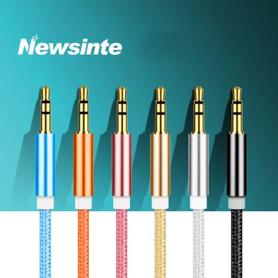 China Multimedia 1m Nylon Audio Cable 3.5mm Male To Aux Cable. cable video male for sale