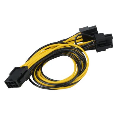 China PC 8 Pin Female PCI-e Card pcie card power cable to Dual 6+2 Pin Female Graphics Video Express for sale