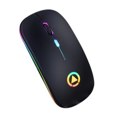 China Mini Factory Bulk Sales Rechargeable Wireless Optical Mouse 2.4Ghz RGB Ultra-thin Gaming Wireless Mouse for sale