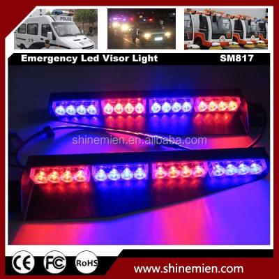 China Police Strobe Lights Car Sun Visor Light Vehicle Dash Panel 32 Led Emergency Lights Car Warning Lamp SM817 for sale