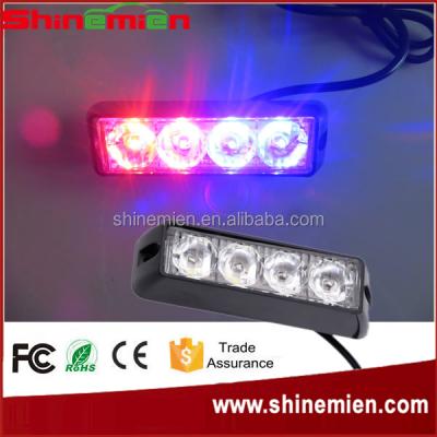 China Dual Color LED Grill Lights, 4 Flash 5 LED Pattern, Waterproof, LED Surface Mount Strobe Warning Flashing Light SM202-4A for sale