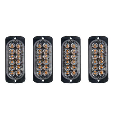 China 12-24V Amber 12 LED Strobe Light Slim Emergency Flash Warning Warning Light For Trucks Cars Motorcycles SM202-12D for sale