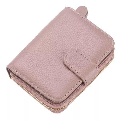 China RFID Card Holder Brush Zipper Multifunctional Card Holder Unisex Anti-theft Wallet Female for sale