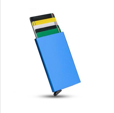 China NATIONAL Slim Wallet for Men RFID Blocking Minimalist Aluminum Front Pocket Credit Card Holder Wallet Card Case Metal Wallet for sale