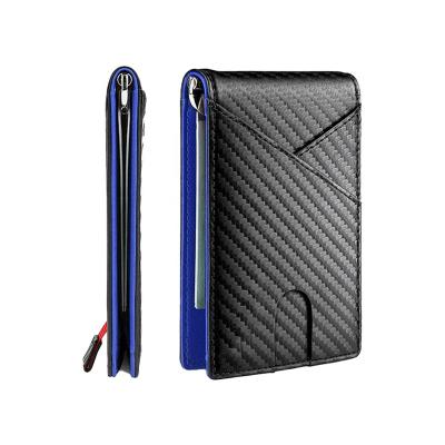 China 2021 New Fashion Carbon Fiber Wallet Men Credit Card Holder Wallet For Gift Money Clip Ultra-thin Wallet for sale