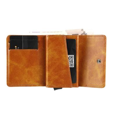 China Men's RFID Hold Card Wallets With Box Removable Magnetic Aluminum Credit Card Wallet With Money Clip Magnet Adsorption Card Holder Wallet for sale