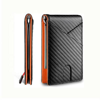 China Normcore/Carbon Fiber RFID Wallet Men Card Holder Foldable Slim Wallet Minimalist Clip Bifold Slim Custom Wholesale Minimalist Silver for sale