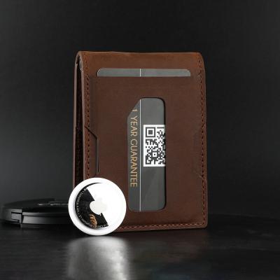 China Normcore/Minimalist Ultrathin Card Holder Factory OEM&ODM Airtag Minimalist Wallet With Money Clip Men Anti-Lost Travel Airtag Wallet for sale