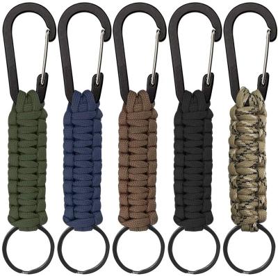 China Outdoor Multifunctional Braided Rope Key Chain Adventure Outdoor Camping Hiking Climbing Key Chain Ring Lanyard Paracord Gift for sale