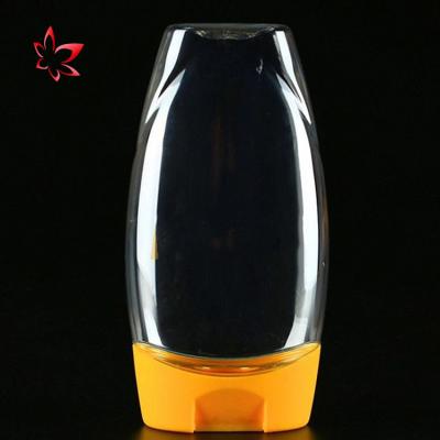 China 500g bulk sale PET bpa free honey silicone bottle cap free sample transparent clear upside down plastic bottle for sale