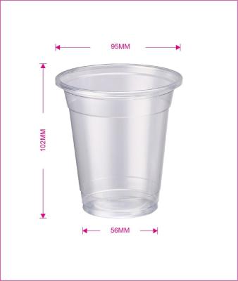 China Beverage 360ml-700ml Taiwan PP Disposable Bubble Tea Cups Plastic Cups for sale