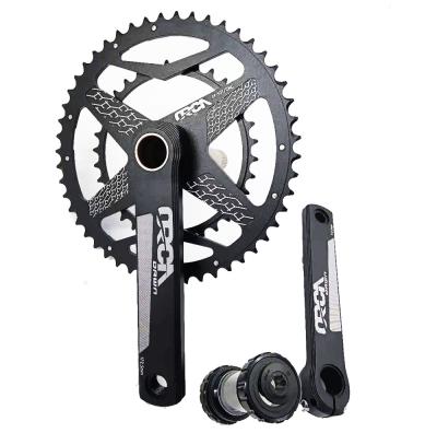 China Cruisers CNC Transmission Road Folding Bike Crankset Bicycle Crank Arm 50t 34T Track Parts Bike Single Speed ​​Crankset Black OEM for sale