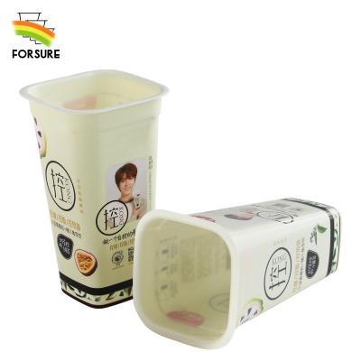 China 15oz PP Disposable Single Wall Empty Plastic Cup Square For Jelly Yogurt Package With Lids Plastic Cups for sale