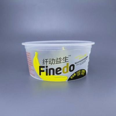 China Single Wall 250 g 8.5 oz Clear IML Dairy Products Plastic Tub Ice Cream PP Plastic Container for sale