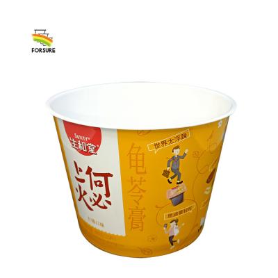 China Wholesale Recyclable IML Tamper Obvious Plastic Bucket 1.2L Cookies Packaging Food Grade Empty Round Plastic Bucket for sale