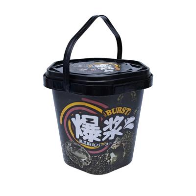 China 1L Recyclable Durable Plastic Bucket For Sale Plastic IML Biscuit Packaging Container for sale