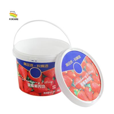 China Customized Recyclable IML Printing Jam Storage Ice Cream Container PP Round Food Grade Plastic Bpa Free Bucket for sale