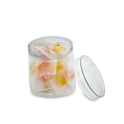 China Recyclable & Unbreakable Wholesale 17OZ Food Grade PET Plastic jar With Lid Square Storage Candy Packaging PET Plastic jars for sale