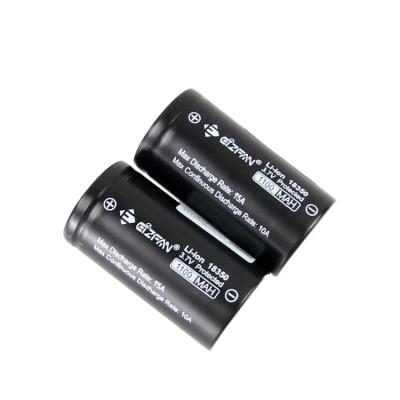 China Best Toys Efan 18350 Lithium Ion Battery 1100mAh 3.7V 15A Rechargeable Battery Flat Surface For Flashlight for sale