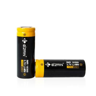 China Toys China Manufacturer Eizfan IMR 3.7v Li Ion 1050mAh Lithium Ion 18500 Rechargeable Battery Flat Surface for sale