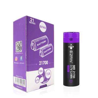 China The latest toys 21700 battery mod EFAN 21700 battery 5000mah 40A 3.7v rechargeable batteries for sale