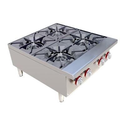 China Food & Beverage Shops 4 Burners Industrial countertop gas burner for restaurant kitchen stoves for sale