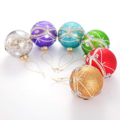 China Christmas Decoration Glass Christmas Ball Ornaments Colorful Glass Christmas Ball Ornaments With Painting for sale