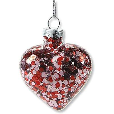 China Europe Glitter Glass Heart Ball for Valentine's Day Ornaments, Party Festive Decorations, Holiday Home Decor for sale