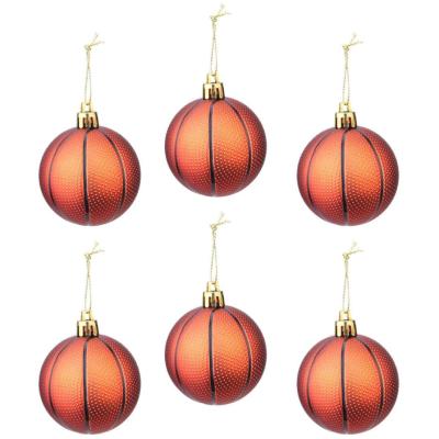 China Christmas Home Decor Basketball Baubles Plastic Hanging Festive Hanging Baubles For Christmas Tree Party Home Decor for sale